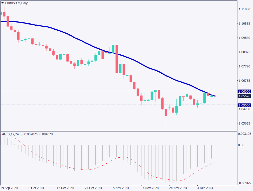 ユーロドルはレンジ相場を形成、米雇用統計は失業率上昇【2024年12月9日】